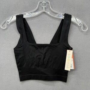 Colsie Womens Seamless Square Neck Lounge Bralette Black Small